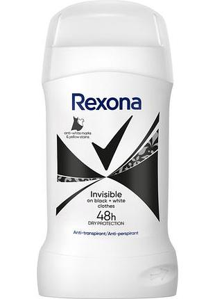 Антиперспирант стик rexona женский invisible on вlack + white 50 мл
