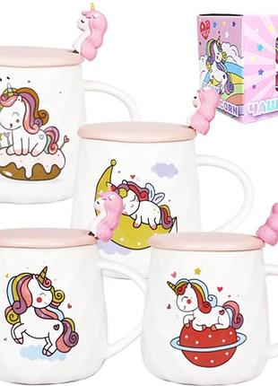 Чашка с крышкой и ложкой s&t 20623 baby unicorn 400мл