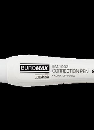Коректор-ручка buromax jobmax bm 1033 з металевим наконечником на спиртовій основі 8 мл