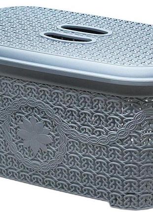 Корзина для хранения с крышкой asude plastik asd165 12 л