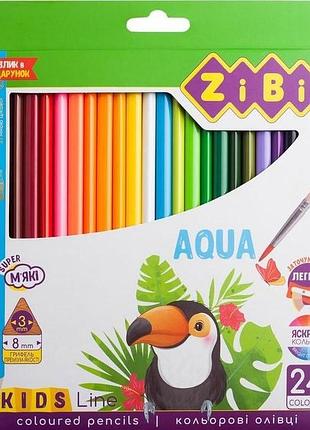 Карандаши детские zibi zb2476 aqua 24 цвета