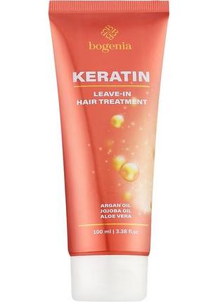 Несмываемый кондиционер для волос bogenia keratin leave-in hair treatment 100 мл