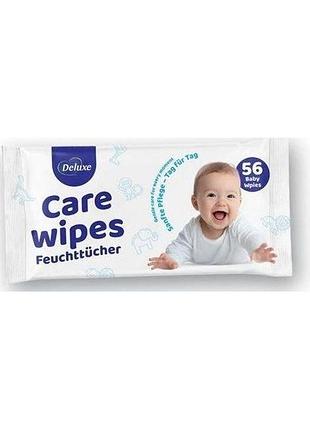 Влажные салфетки детские deluxe care wipes 56 шт