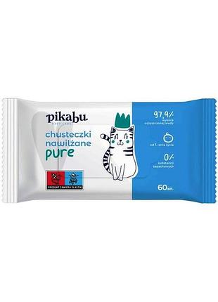 Салфетки влажные детские pikabu pure 60 шт