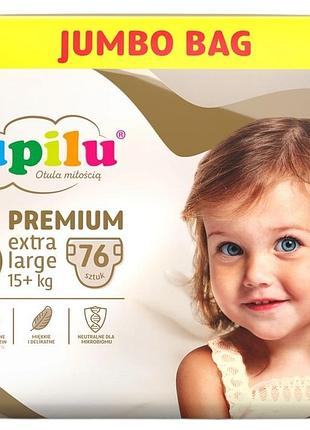Подгузники lupilu premium jumbo bag 6 (15+ кг) 76 шт