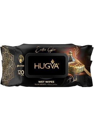 Салфетки влажные hugva exotic glow old с клапаном 120 шт