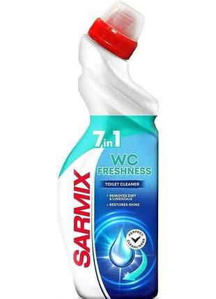 Средство для сантехники sarmix 7 в 1 свежесть и блеск 750 мл