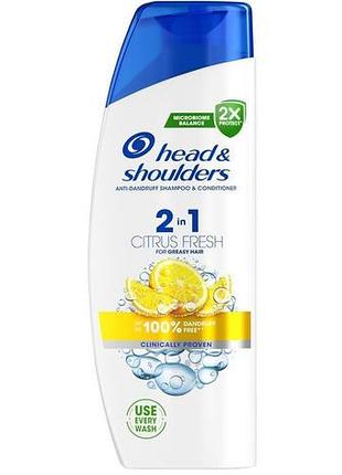 Шампунь head & shoulders 2в1 цитрусовая свежесть 330 мл