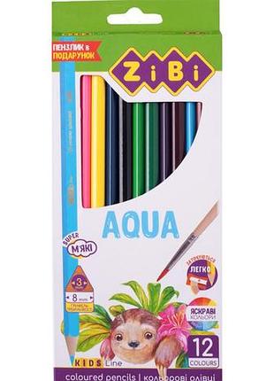 Карандаши детские zibi zb2475 aqua 12 цветов