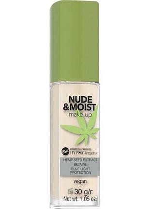 Гипоаллергенный тональный крем для лица bell nude & moist 01 light beige 30 г