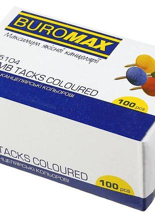 Кнопки кольорові buromax 5104 100 шт