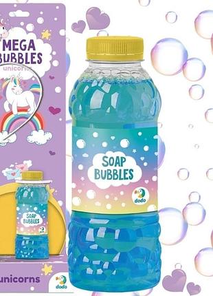 Бульбашки мильні dodo toys 500118 mega bubbles єдиноріжки з тарілкою 450 мл