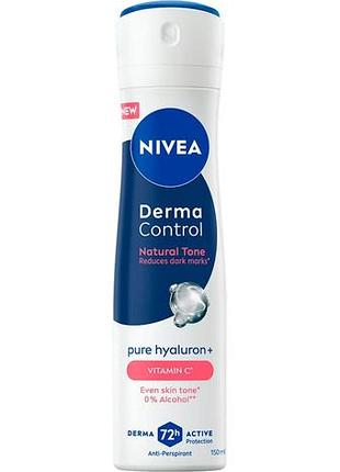 Дезодорант-антиперспирант женский nivea derma control natural tone спрей 150 мл