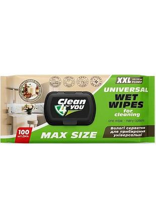Влажные салфетки для уборки clean 4 you с экстрактом мыльного ореха 100 шт