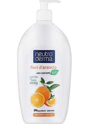 Рідке мило neutro derma з органічними екстрактами квітів апельсину дозатор 1000 мл