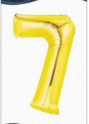 Шарик воздушный фольгированный pelican цифра 7 золото 80 см