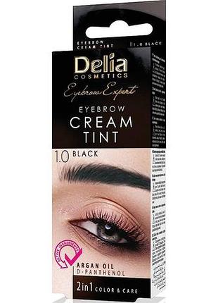 Краска для бровей delia cosmetiсs 1.0 черный 15 мл