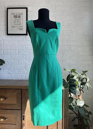 Сукня 👗 плаття l.k. bennett міді зелений смарагдовий стрейч котон,8,38s-m