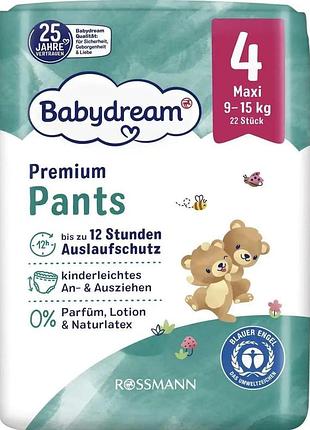 Подгузники-трусики babydream premium размер 4 (9-15 кг) 22 шт