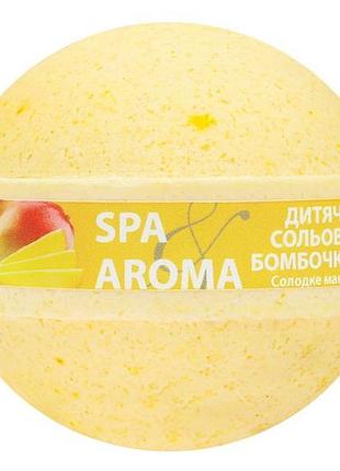 Дитяча сольова бомбочка для ванни bioton spa&aroma солодке манго 75 г
