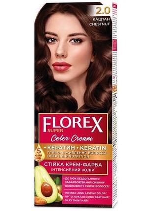Краска для волос florex super 2.0 каштан