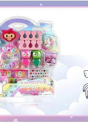 Набор косметики zura toys 2106 magical (наклейки, лак для ногтей, разделитель для пальцев)
