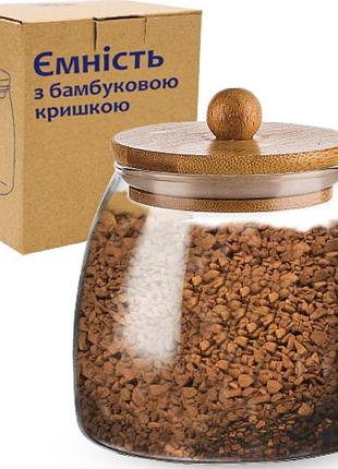 Емкость стеклянная для хранения s&t 32246 с бамбуковой крышкой 780 мл
