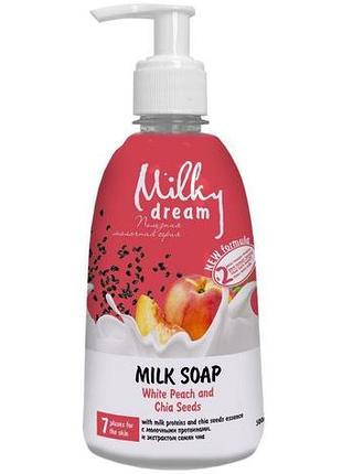 Рідке крем-мило milky dream білий персик та насіння чіа дозатор 500 мл