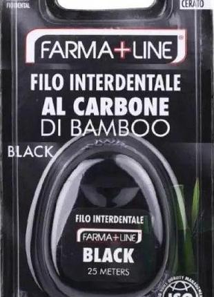 Зубна нитка farma line з бамбуковим вугіллям 25 м