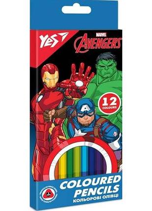 Карандаши детские yes 290664 marvel avengers 12 цветов