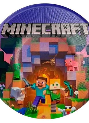 Бумажные тарелки minecraft 18 см 10 шт