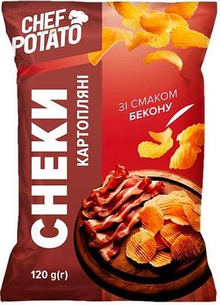Снеки картофельные chef potato со вкусом бекона 120 г