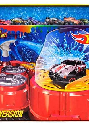 Автомойка hot wheels 6761 гонка +6 машин меняют цвет