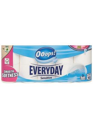 Туалетний папір ooops everyday sensitive 3 шари 10 шт
