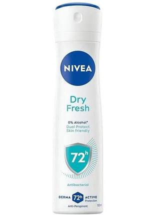 Дезодорант-антиперспірант жіночий nivea dry fresh спрей 150 мл