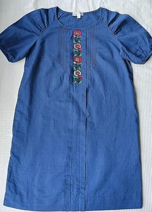Лляна сукня вишиванка сорочка туніка м 44 36/38