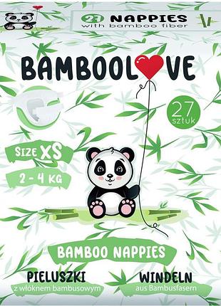 Подгузники bamboolove размер xs (2-4 кг) 27 шт