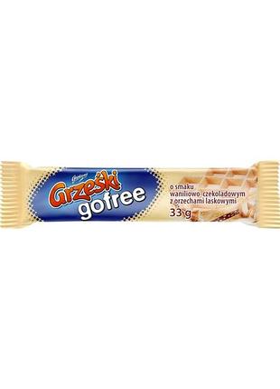 Вафельний батончик grzeski gofree ванільно-шоколадний з лісовими горіхами 33 г