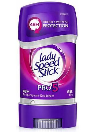Гелевый антиперспирант женский lady speed ​​stick pro5 65 г