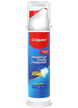 Зубная паста с дозатором colgate maximum cavity protection 100 мл