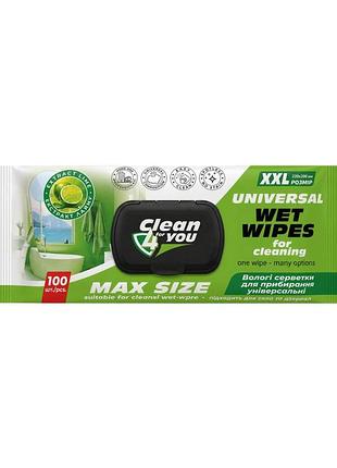Влажные салфетки для уборки clean 4 you с экстрактом лайма 100 шт