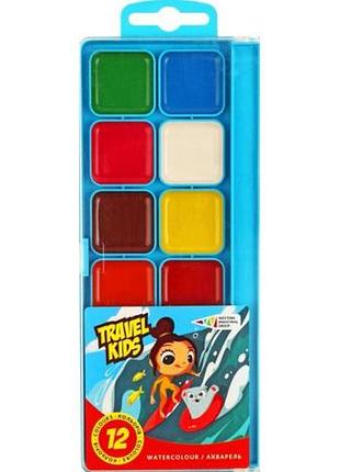Краски travel kids 312084/тк акварель 12 цветов