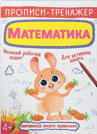 Прописи-тренажер crystal book математика 4+