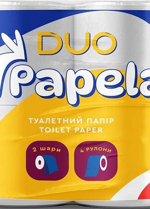 Туалетная бумага papela duo 2 слоя 4 рулона