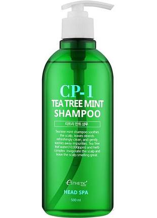 Шампунь для волос esthetic house ср-1 tea tree mint успокаивающий с экстрактом чайного дерева и мяты 500 мл