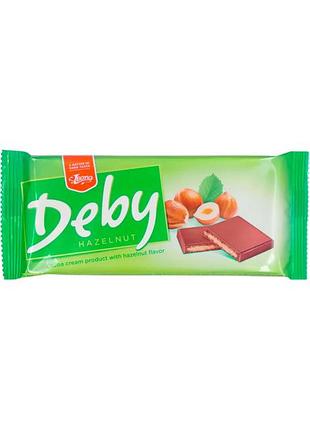 Шоколад кондитерский молочный leona deby с ореховой начинкой 90 г