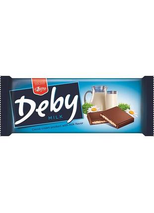 Шоколад кондитерский молочный leona deby с молочной начинкой 90 г