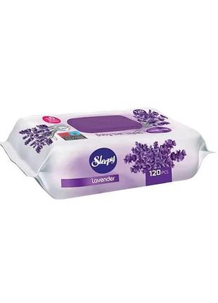Влажные салфетки детские sleepy lavender с клапаном 120 шт