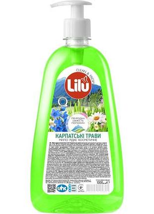 Жидкое мыло косметическое lilu карпатские травы с дозатором 1 л
