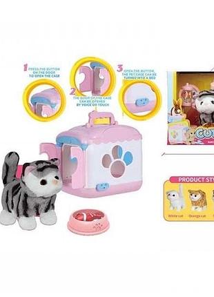 Кошеня 933-78 е cute pets нявкає, ходить, виляє хвостом, переноска, поїлка, аксесуари